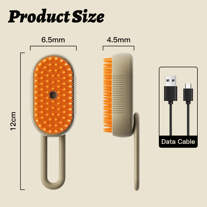 Dog Cat Electric USB Water Spray Steam Portable Hair Removal Cleaning Massage Brush with Handle