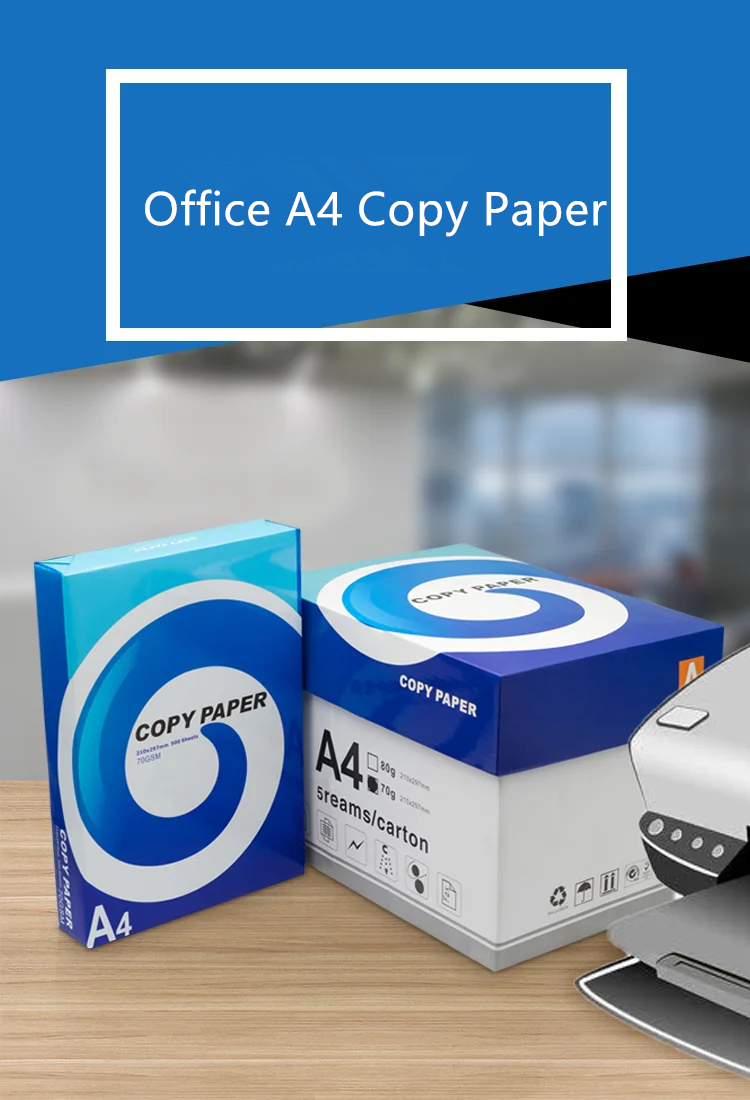 Hot Selling  A4 Double White Print Office Copy Paper 70gsm 80 gsm 500 Sheets Copy Paper