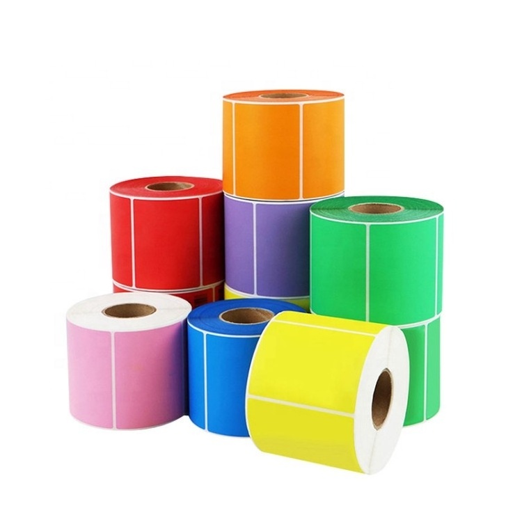 Waterproof Blank Colorful Barcode Adhesive Shipping Thermal Paper Roll 100x 150mm 4*6'' Labels