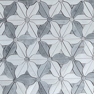 waterjet mosaic tiles marble flower mosaic wall floor decoration backsplash