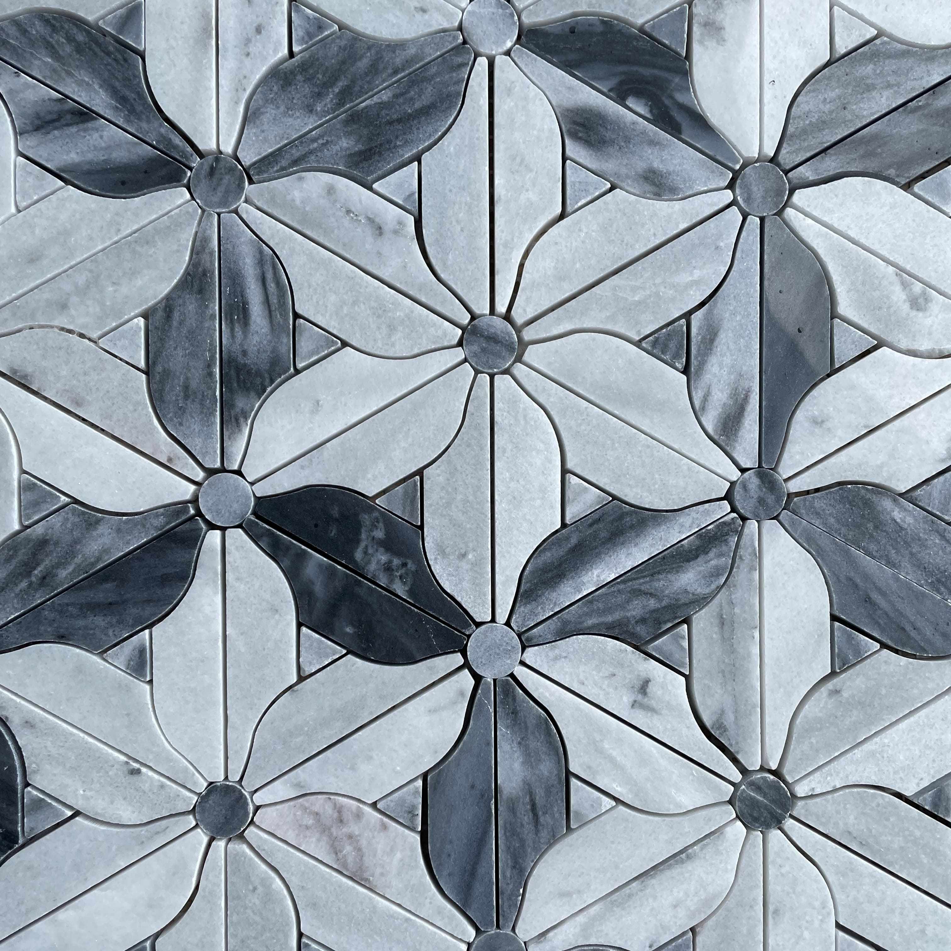 waterjet mosaic tiles marble flower mosaic wall floor decoration backsplash