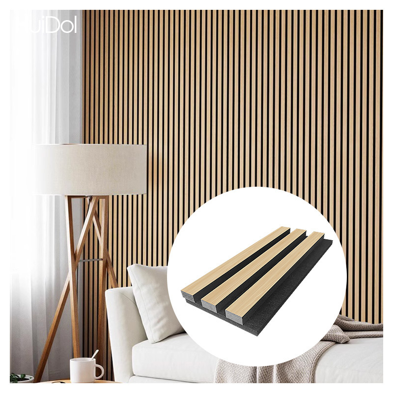 Classroom Hotel Acoustic Panel Headboard 3d Wood Groove Polyester Fiber MDF Slat Acoustic Wall Panels