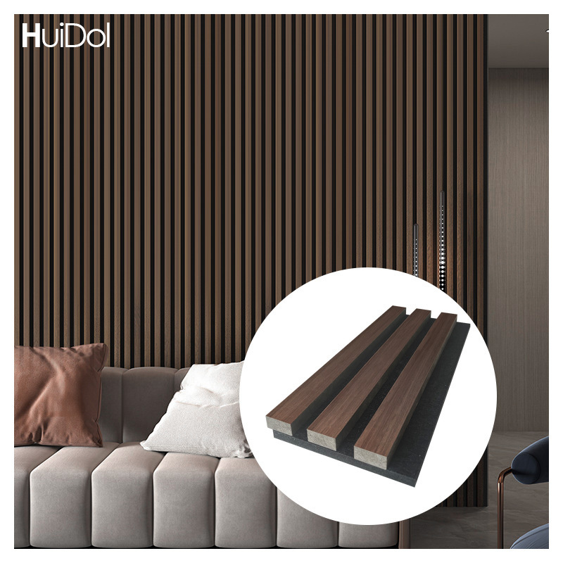 Nordic hotel decorative Timber Interior Slatted Wood Cladding Decoration Wainscoting Wall acoustic soundproof Panels