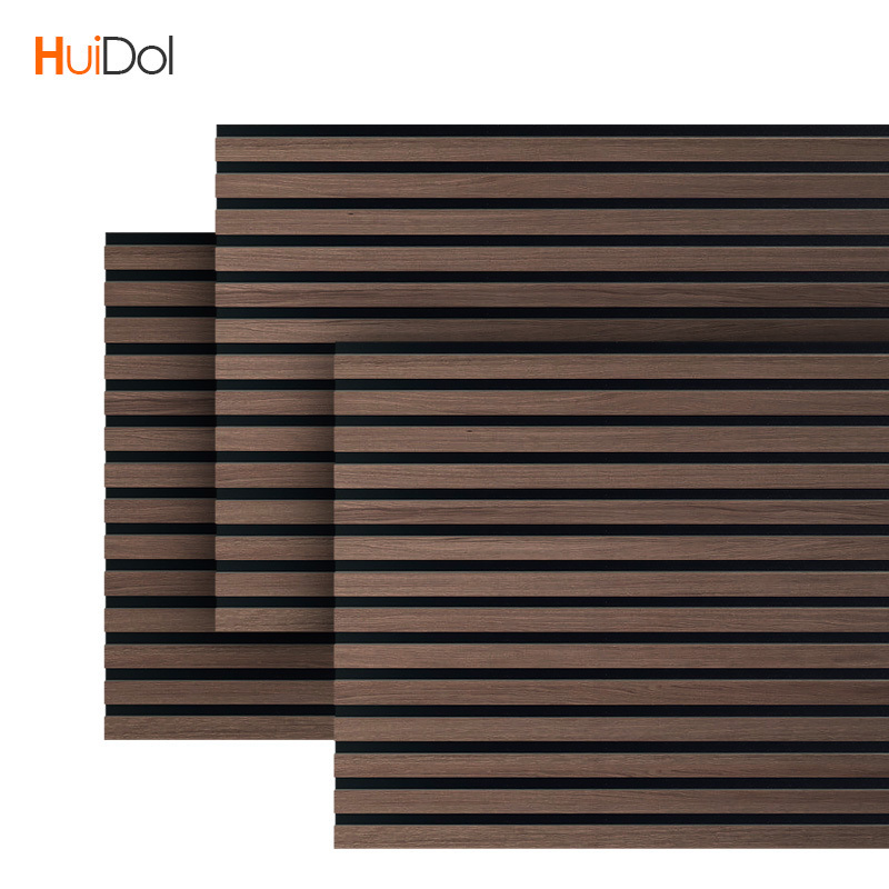 Nordic hotel decorative Timber Interior Slatted Wood Cladding Decoration Wainscoting Wall acoustic soundproof Panels