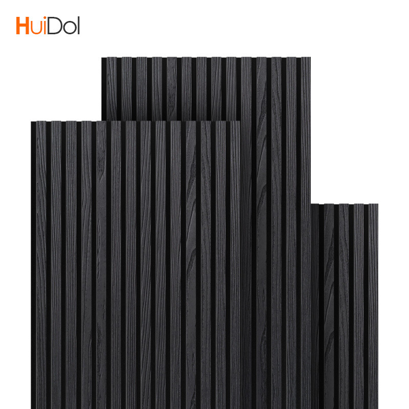 Board Wood Slats Acoustic Panels Felt Slatted Sound-absorbing Wooden Modern Akupanel Interior Decorative Ceiling Wall Black