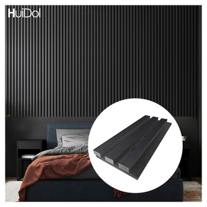 Board Wood Slats Acoustic Panels Felt Slatted Sound-absorbing Wooden Modern Akupanel Interior Decorative Ceiling Wall Black