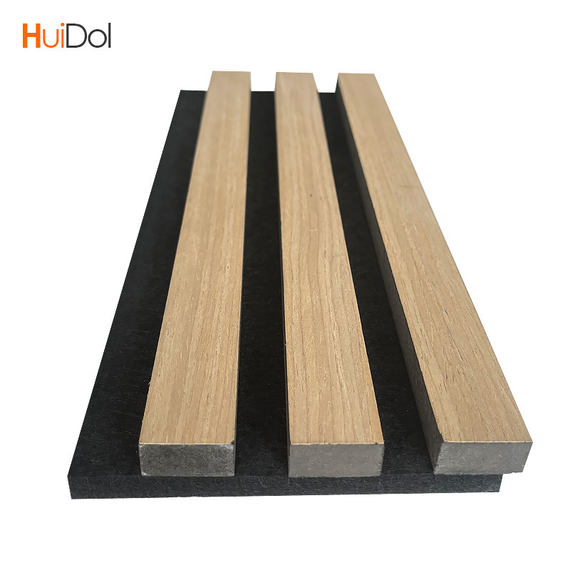 Classroom Hotel Acoustic Panel Headboard 3d Wood Groove Polyester Fiber MDF Slat Acoustic Wall Panels