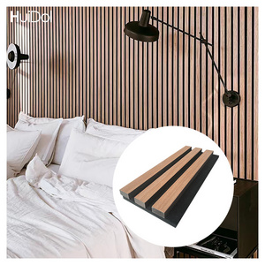 Classroom Hotel Acoustic Panel Headboard 3d Wood Groove Polyester Fiber MDF Slat Acoustic Wall Panels