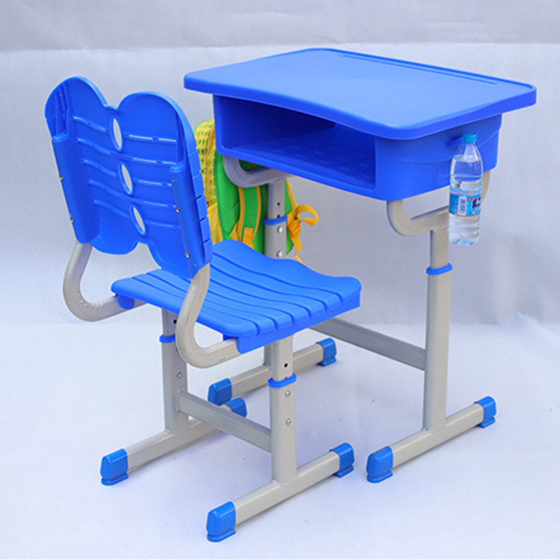 Wholesale School Furniture Elementary Secondary School Student Steel and Plastic Writing Desk and Chair