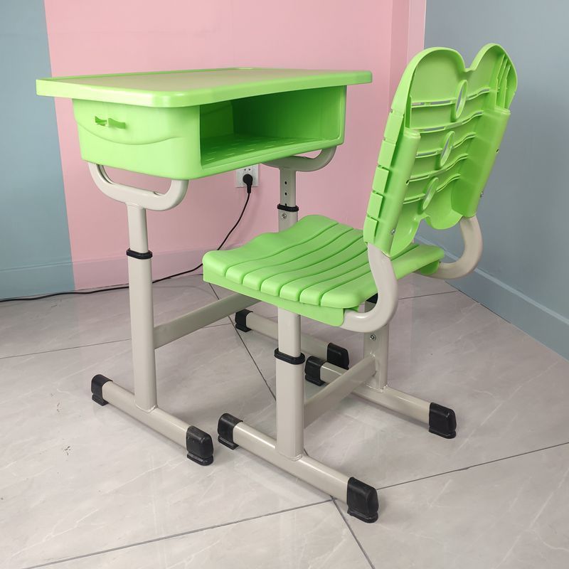 Wholesale School Furniture Elementary Secondary School Student Steel and Plastic Writing Desk and Chair