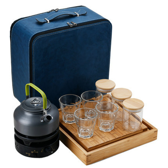 Wholesale Portable Outdoor Coffee Tea Brewing Set Travel Tea Set With Water Boiler