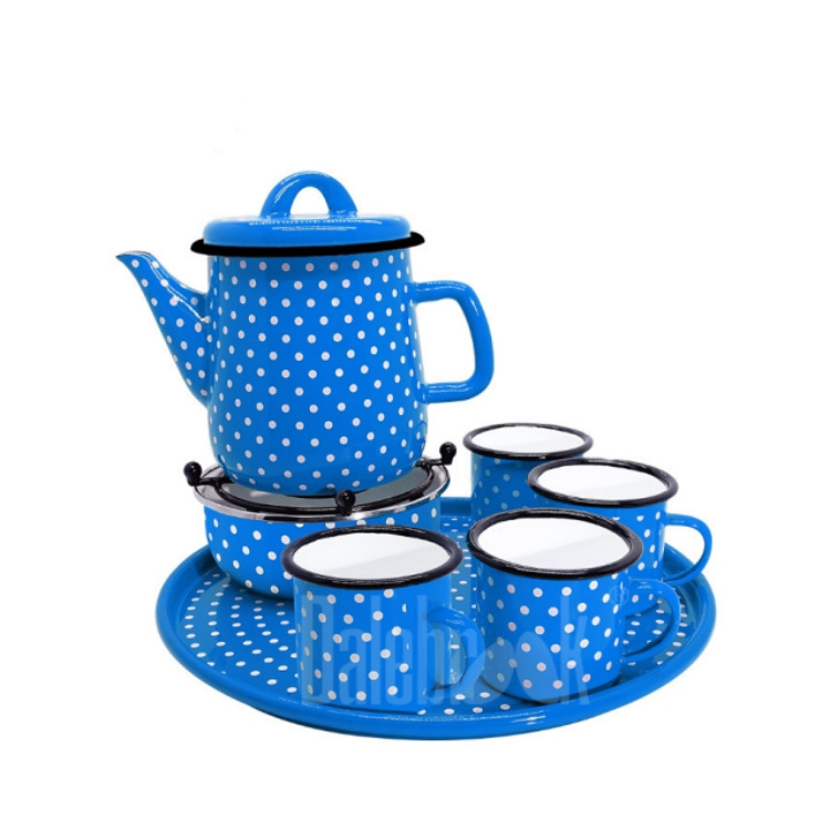 7in1 high quality European and American retro imitation enamel cold water pot coffee pot teapot