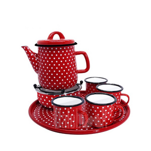 7in1 high quality European and American retro imitation enamel cold water pot coffee pot teapot