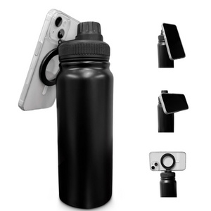 24 oz Water Bottle Phone Mount and Tripod for iPhone Magnetic Connection Insulated Stainless Steel for Gym Cold Sports Bottle