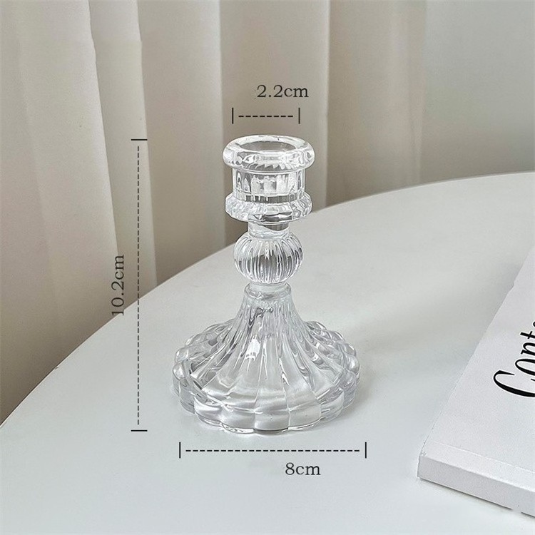 Luxury Dinner Wedding Decorations Crystal Candlestick Glass Candle Holder