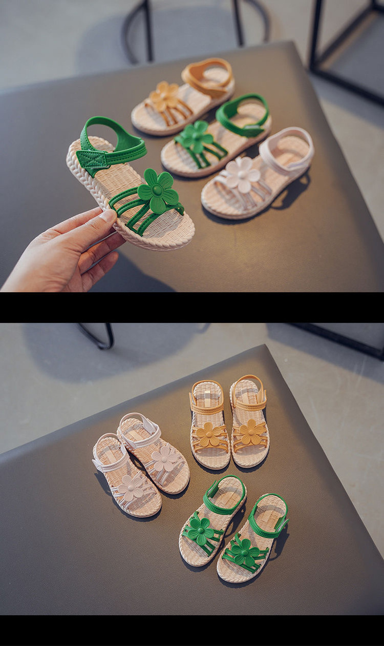 Summer new children's fashion soft soled princess shoes girls flower sandals