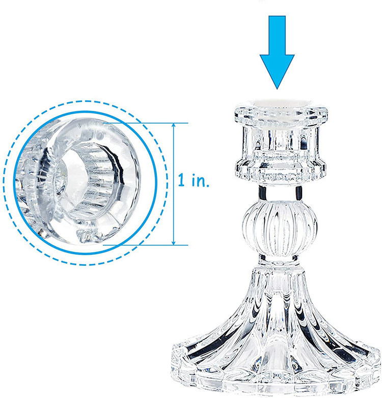 European Luxury Dinner Wedding Decorations Crystal Table Candlestick Glass Candle Holder