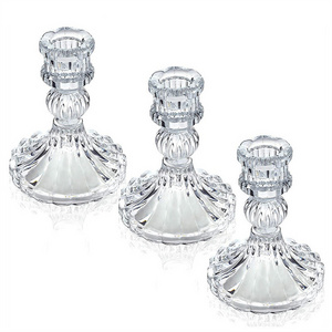 European Luxury Dinner Wedding Decorations Crystal Table Candlestick Glass Candle Holder