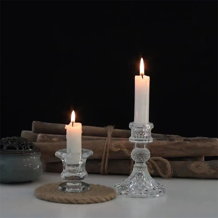 European Luxury Dinner Wedding Decorations Crystal Table Candlestick Glass Candle Holder