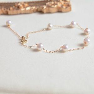 Wholesale commuting fashion Pearl Bracelet Adjustable Filled 14k gold natural freshwater Pearl baby Pearl bracelet