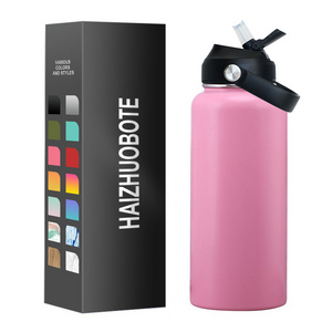 BPA Free Leak Proof Straw Lid and Flex Cover Sublimation Water Bottles Insulated Portable Stainless Steel Water Bottle