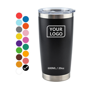 Custom logo powder coated 20oz 30oz double wall insulated vacuum blank coffee stainless steel travel mug