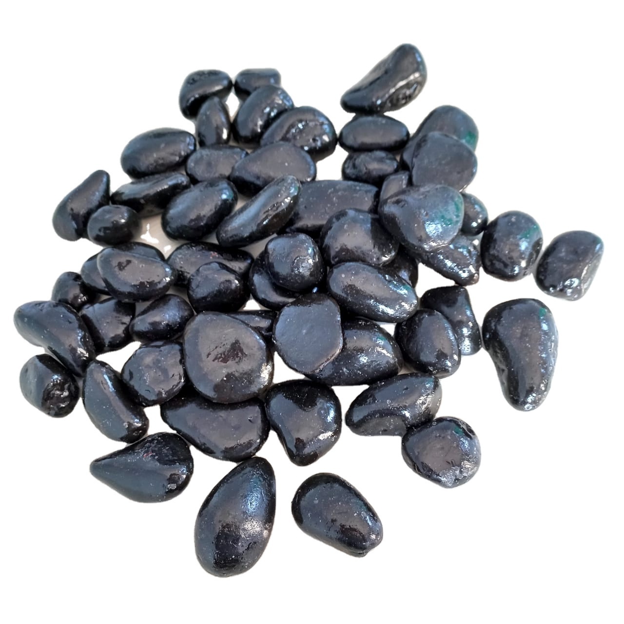 high hardness supper high glossy black mirror polished crushed aggregate stone chips and gravels for price per ton Light Grey