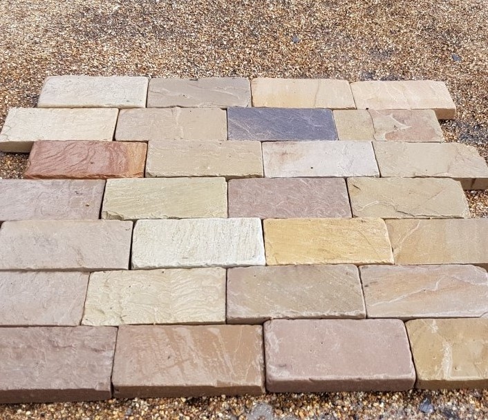 Driveway Sandstone Cobble Cube Stone Cheap Patio Paver Stones  Natural Sandstone Tiles Paving Stone Grey Brown Yellow Red