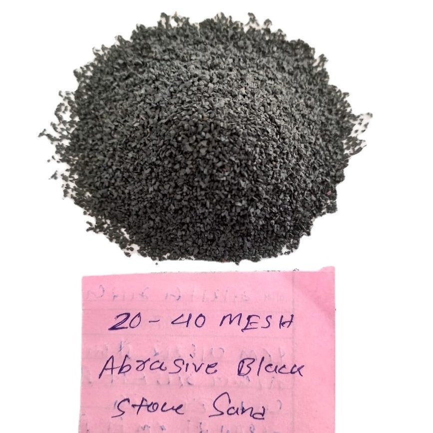 Sand blasting 30-60 mesh grit powder black stone grit and sand garnet alternative sand  blasting powder