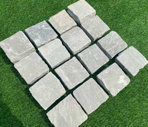 Driveway Sandstone Cobble Cube Stone Cheap Patio Paver Stones  Natural Sandstone Tiles Paving Stone Grey Brown Yellow Red