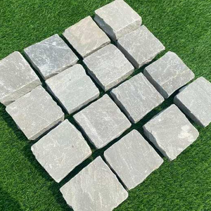 Driveway Sandstone Cobble Cube Stone Cheap Patio Paver Stones  Natural Sandstone Tiles Paving Stone Grey Brown Yellow Red