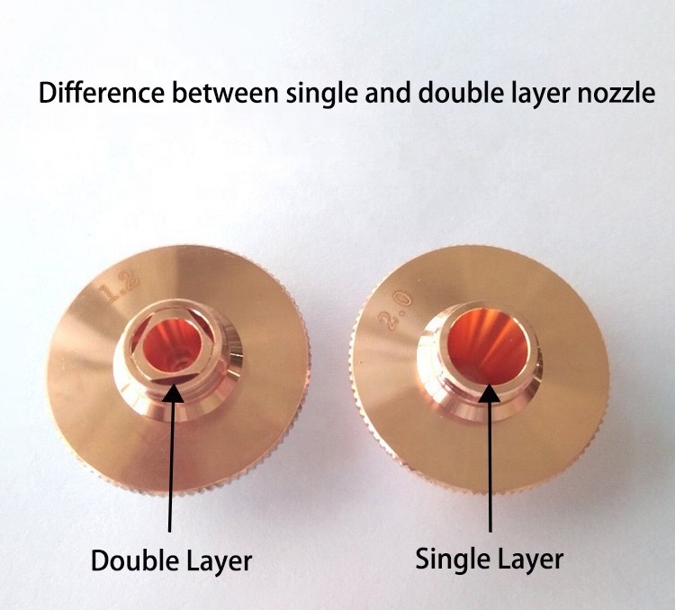 Chrome/Copper Single Double Layer Nozzle Fiber Co2 laser Precitec Nozzle  for Laser Cutting Machine