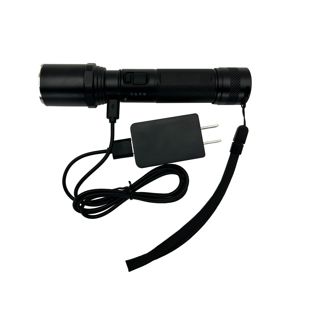 one-step strobe tactical flashlight torch flash light rechargeable powerful emergency self-defense flashlight