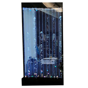 Customized led water bubble wall water features digital waterfall fountain screen & room divider