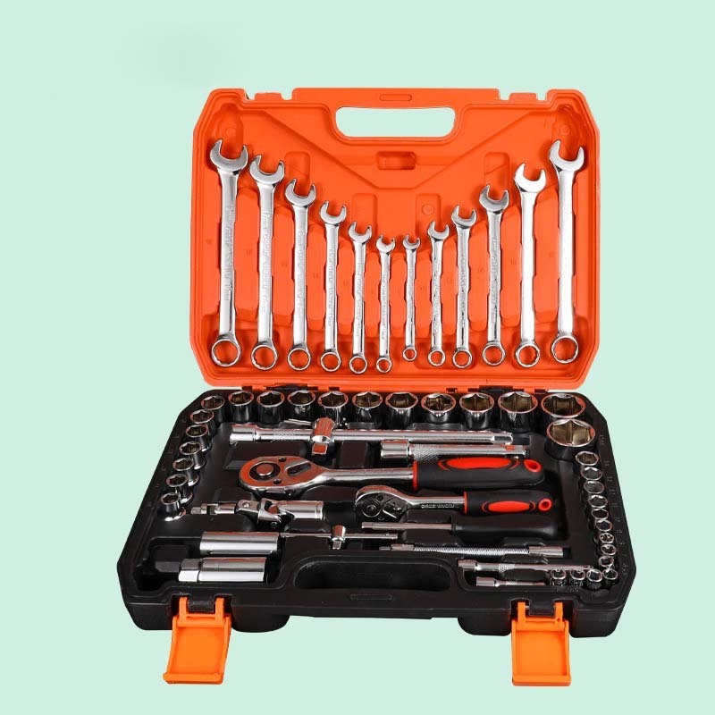 61 PCS Kit Car aoto  Repair Sockets Set Hand Tool Sets Combination Socket Wrench spanner Set with Plastic Toolbox