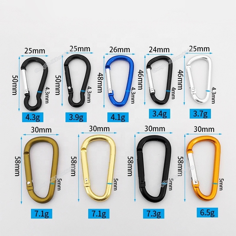 Heavy Duty Kailas Carabiner Anime Keystrap Carabiner Customized Snap Hook Small Black Carabiner Stainless Steel 1-12cm