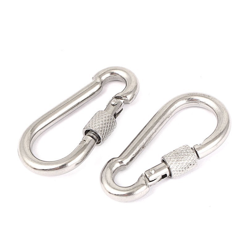 Stainless Steel Metal Hooks For Hanging Caribeaner Clip 3 Large Aluminum D Ring Zinc Climbing Safety Snap Hook Carabiner