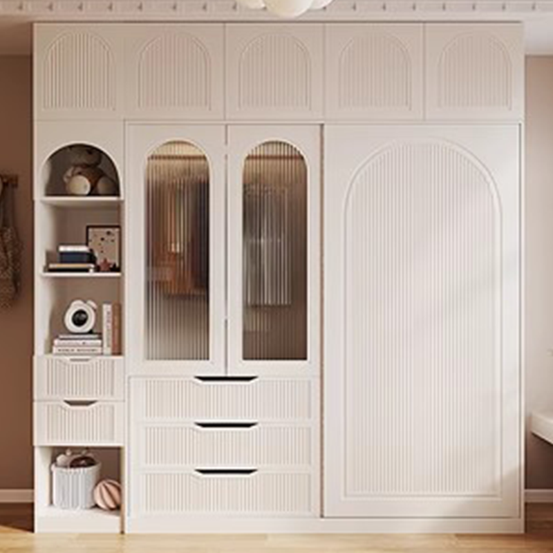 Household Cabinet closet home bedroom modern simple corner glass light luxury checkroom custom combination closet