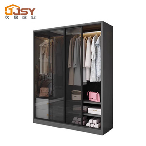 Overall wardrobe sliding door High-grade wardrobe cabinet toughened glass sliding door custom locker sliding door