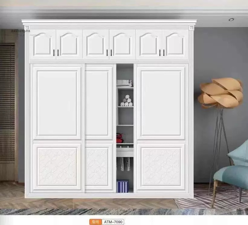 Minimalist Design Solid Wood Sliding Door Combination Bedroom Storage Cabinet Wardrobe Closet