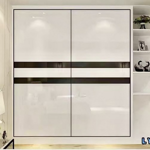 Custom PET Cabinet Doors Custom Imported High Gloss Door Panels Cabinet Opal Board Light Luxury Wardrobe Cabinet Doors