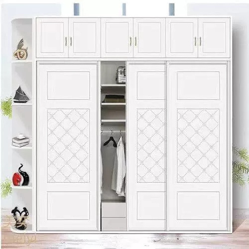 Minimalist Design Solid Wood Sliding Door Combination Bedroom Storage Cabinet Wardrobe Closet