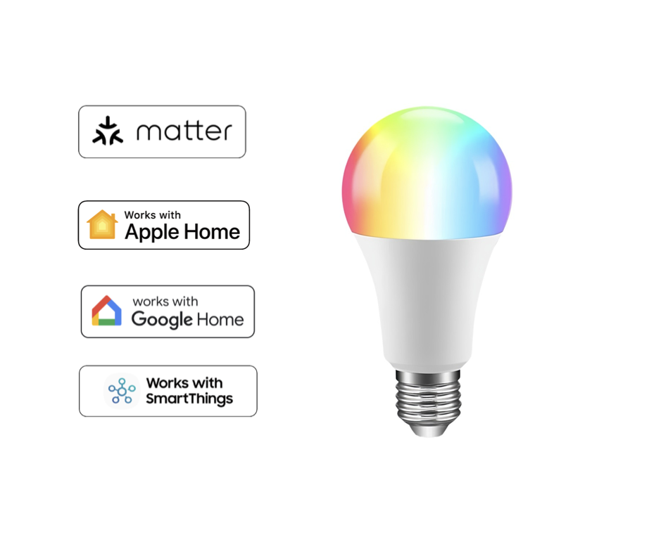 Matter on WiFi 7w Smart Light Bulb E27 Dimmable Smart Things Siri Alexa Google Homepage 220V