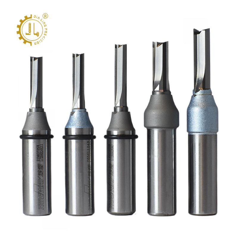 Jialing CNC Carbide Bits Straight Cut TCT Grooving Cutter Tideway Trimming Bit Super Flush Trim CNC Router Bits For Wood