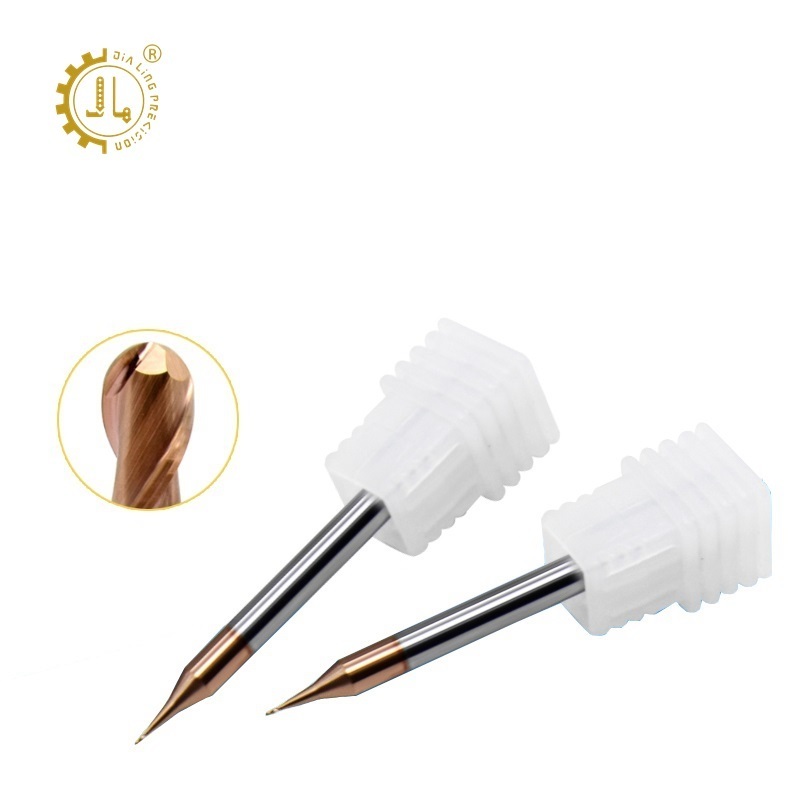 Solid Carbide Micro End Mills Silver Copper Engraving Bit Micro Ball Nose Micro Endmill