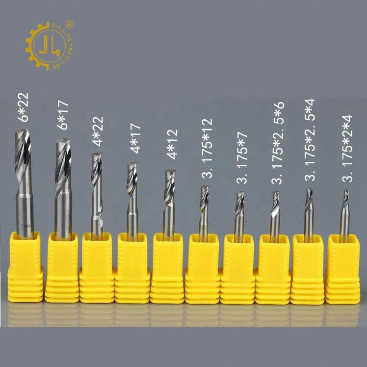 Single Edged Aluminum Milling Cutter Carbide CNC Router Bits Single Flute End Mill For Aluminum Processing With DLC Coating