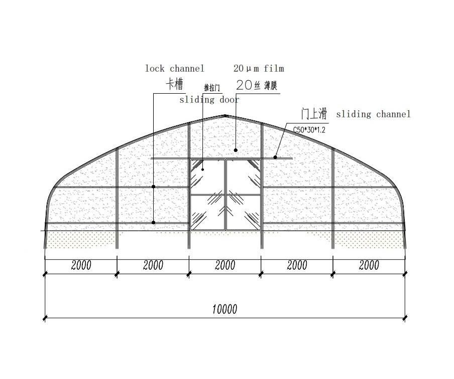 Factory Inventory Greenhouse Kit Sliding Doors Easy Install Simple Silding Door for Wholesale