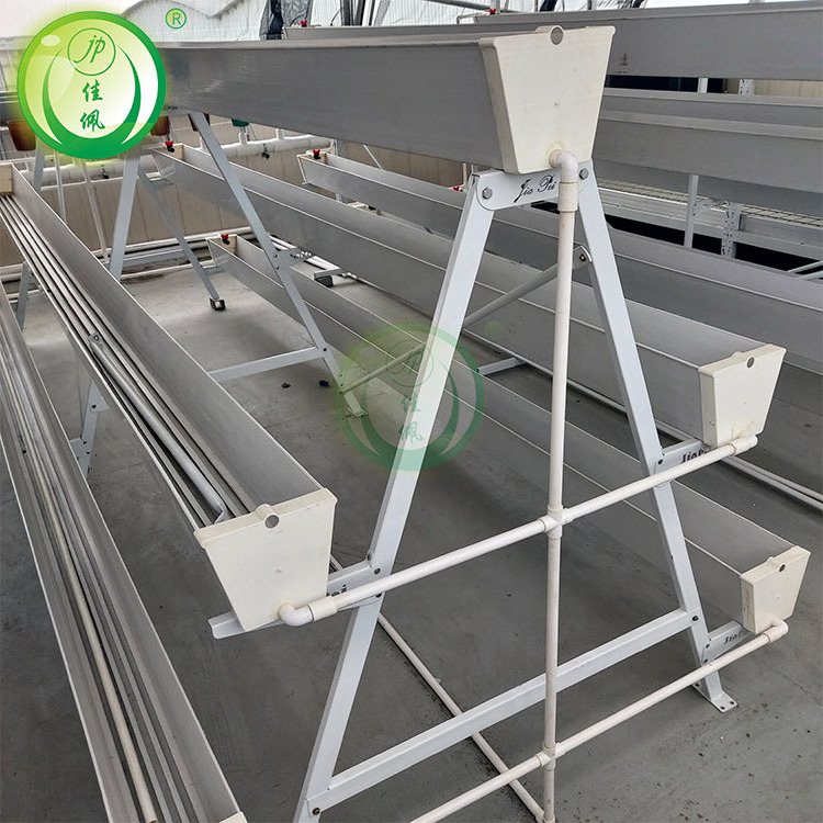 A Shape Strawberry Growing System Vertical Hydroponic Grow Gutter Channel Rack for Greenhouse Soilless Culture Substrate Shelf