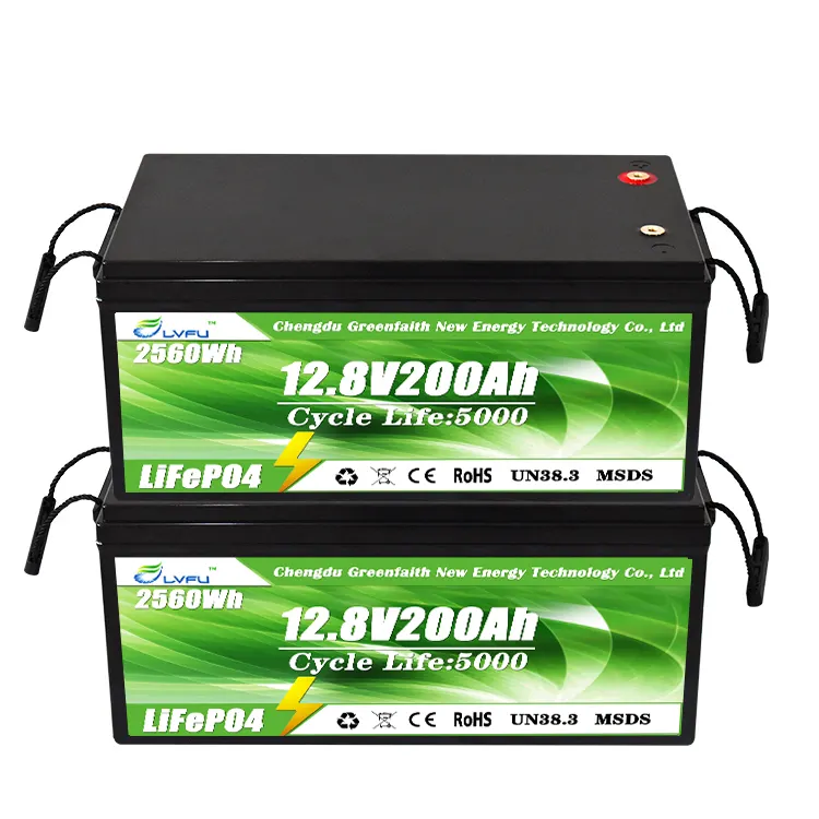 LVFU US Stock LiFePO4 BMS Lifepo4 Battery Pack Lithium Ion Batteries 12V 48V 120Ah 150Ah 170Ah 200Ah Solar Battery