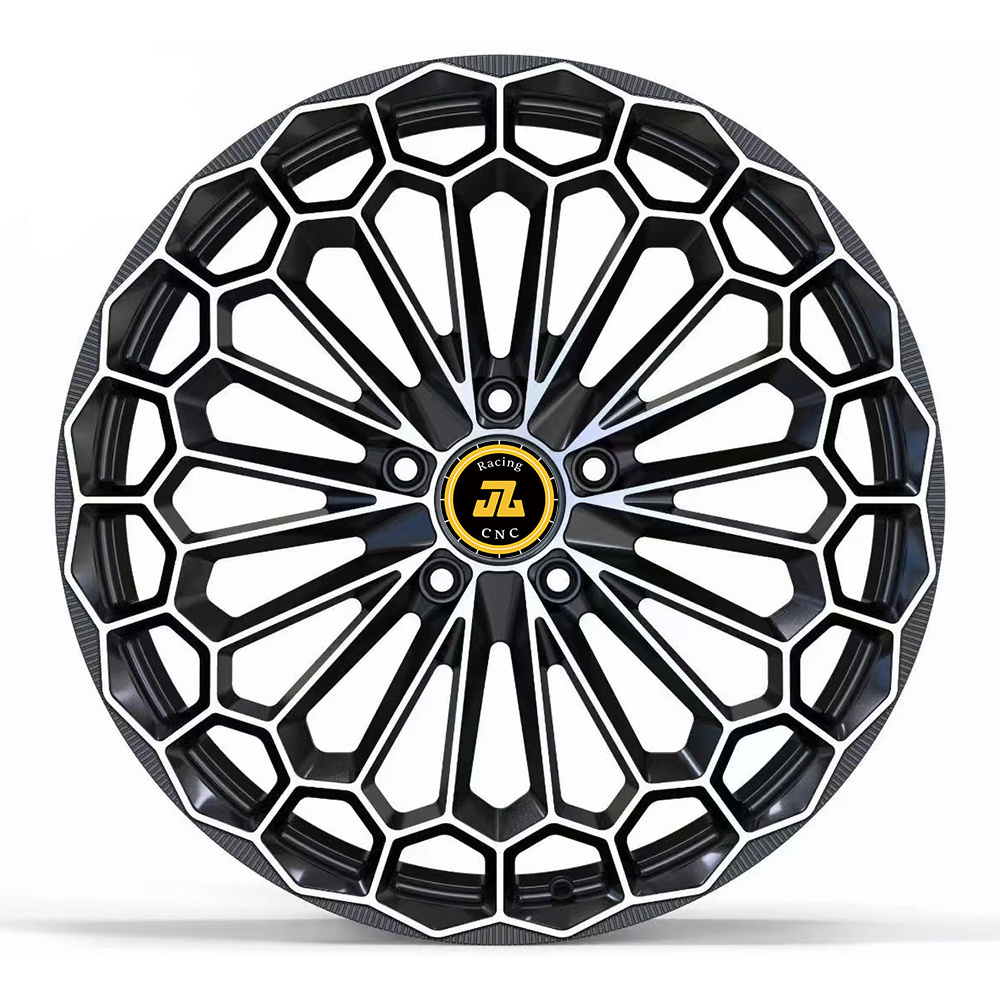 Jiangzao customize black star rims 19 inch rims black forged car wheel rim 20-24 inch 5x112 5x120 advan wheels